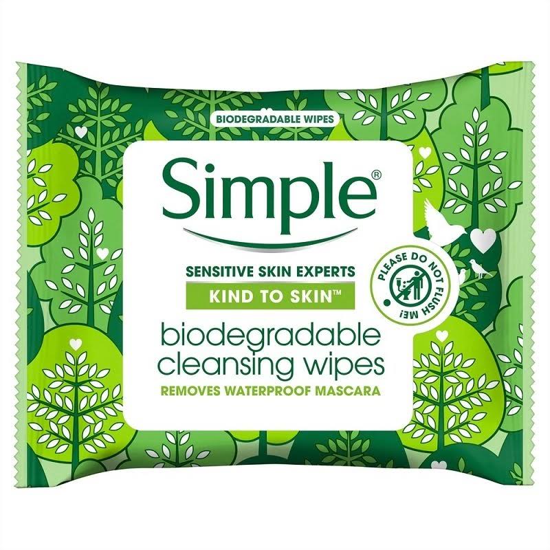 Simple Kind to Skin Biodegradable Cleansing Wipes 20s