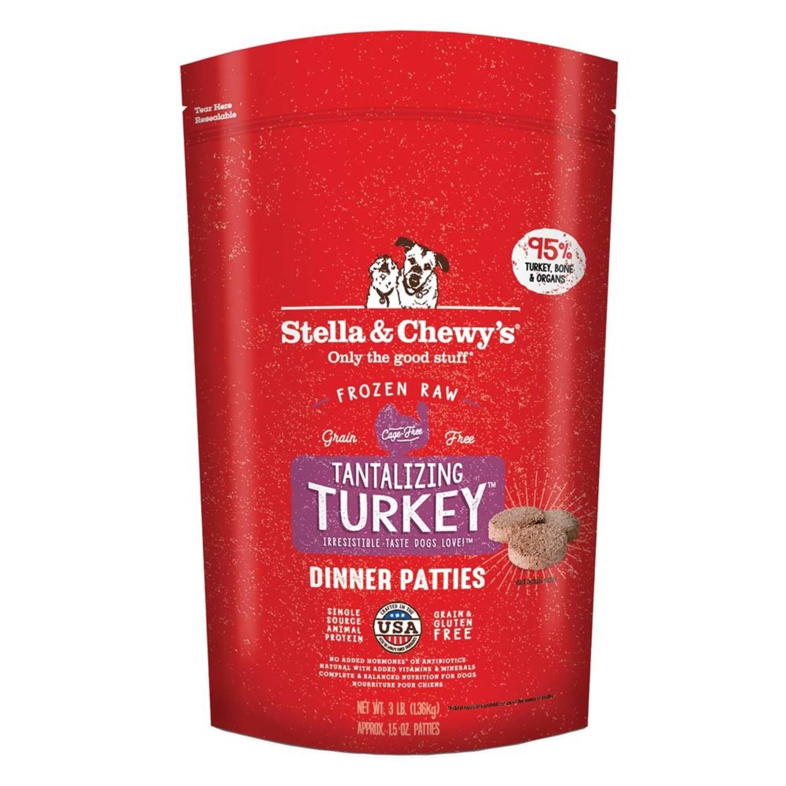 Stella & Chewy's Frozen Raw Dinner Patties Turkey Dog 3Lb