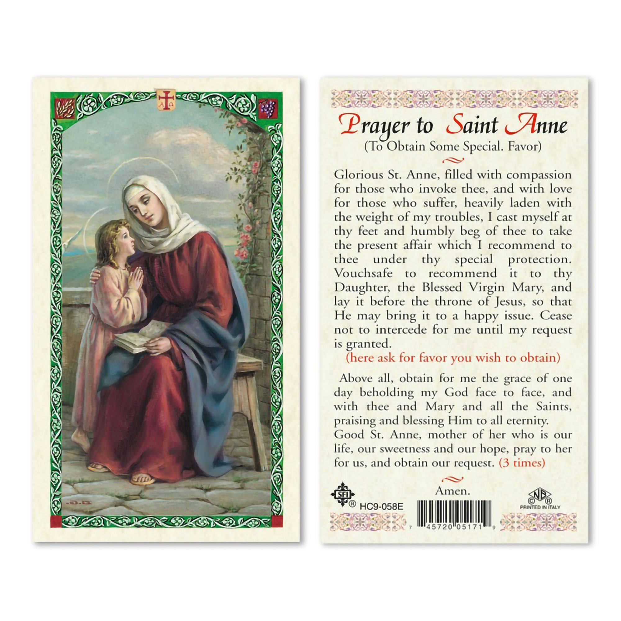 EWTN - Laminated Holy Card - St. Anne