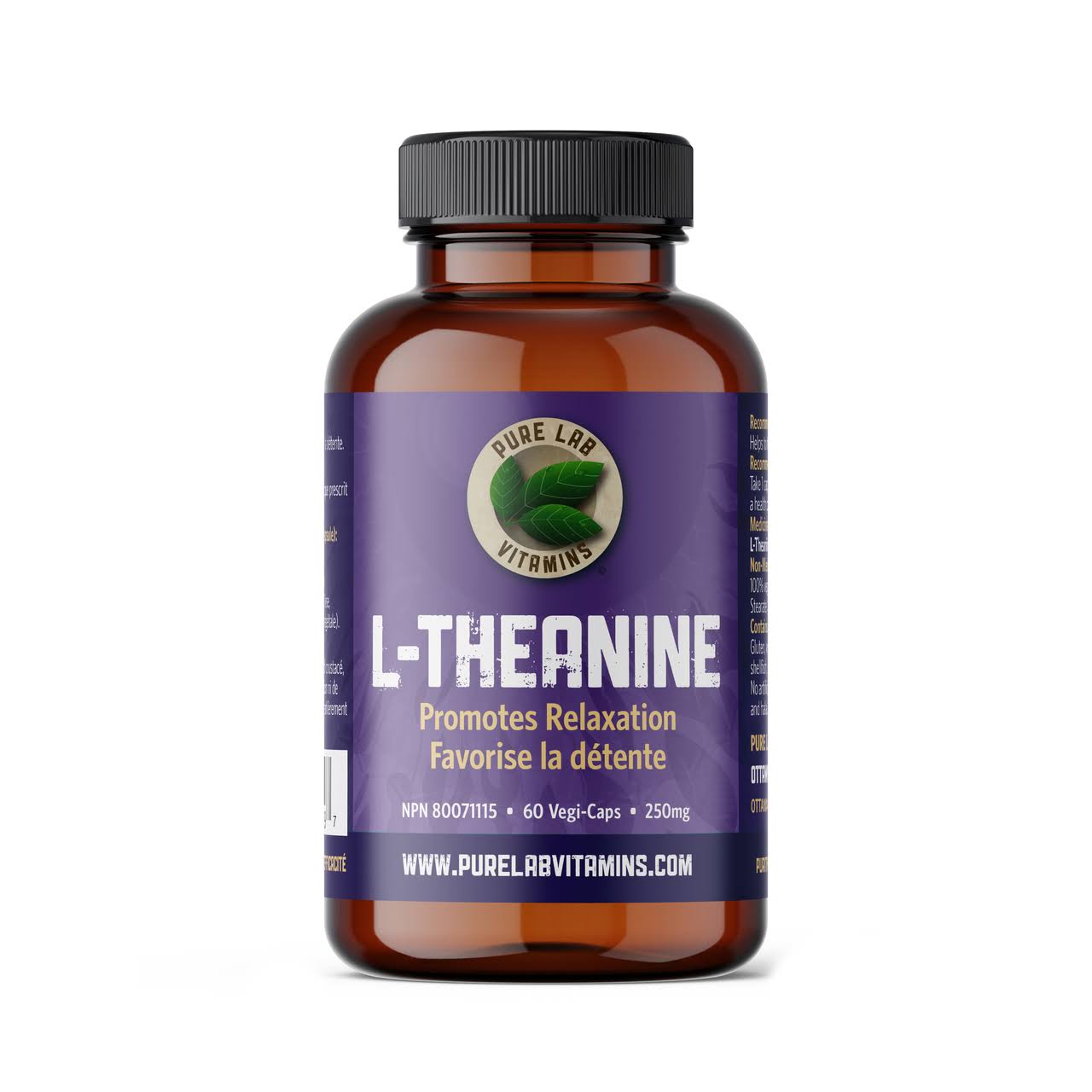Pure Lab Vitamins L-Theanine 250mg 60 Veggie Caps