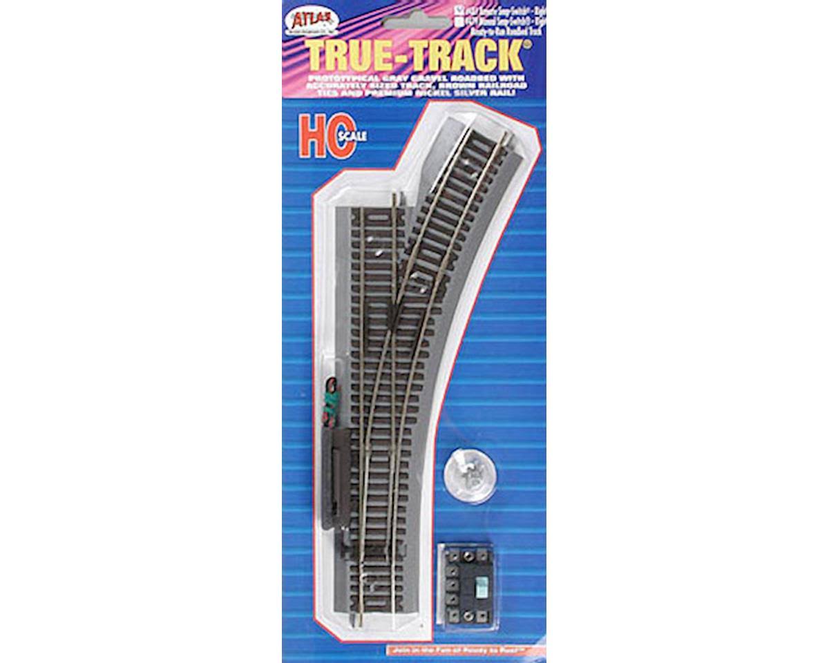 Atlas 481 HO Scale True-Track Right Hand Remote Turnout - Gray
