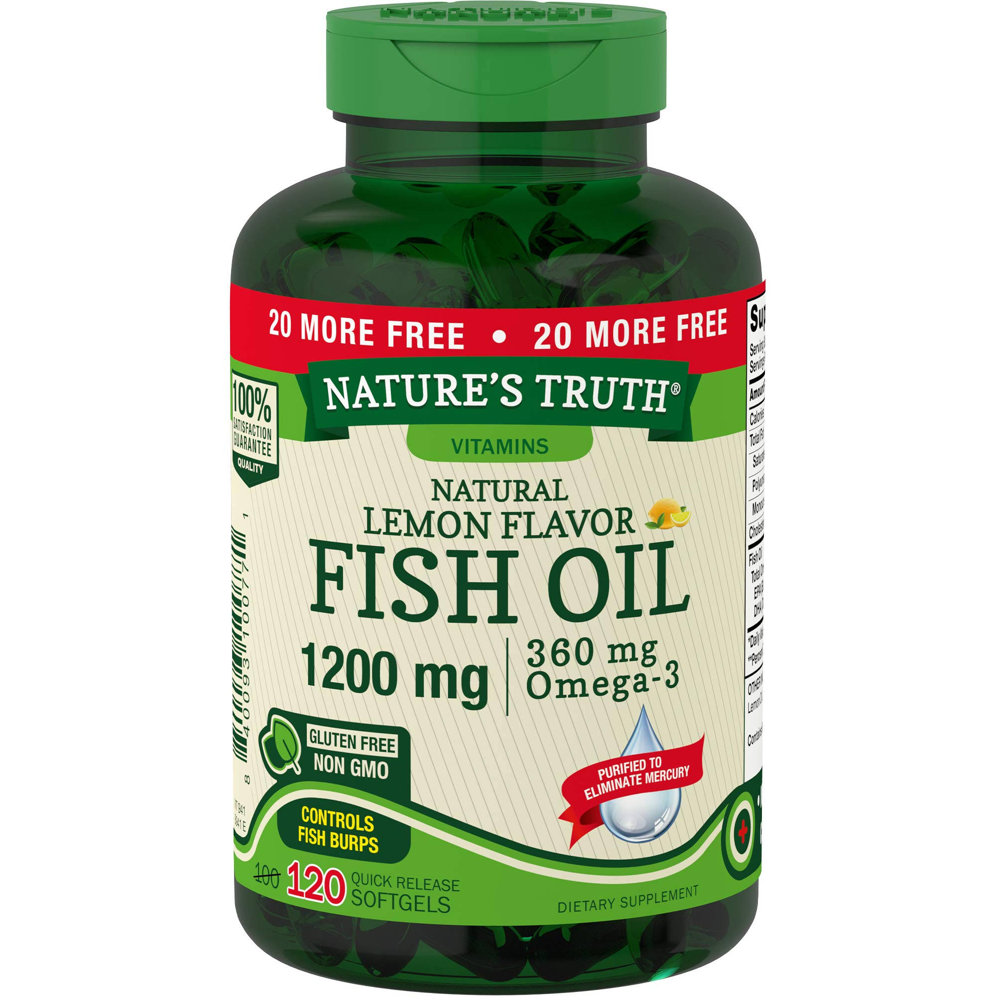 Nature's Truth 1200 Mg Omega-3 Fish Oil Softgels - Lemon, 250ct