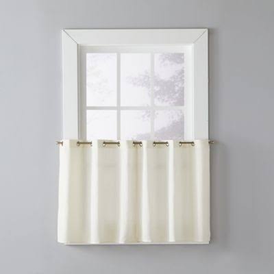 Trio 24-Inch Kitchen Window Curtain Tier Pair In Ivory