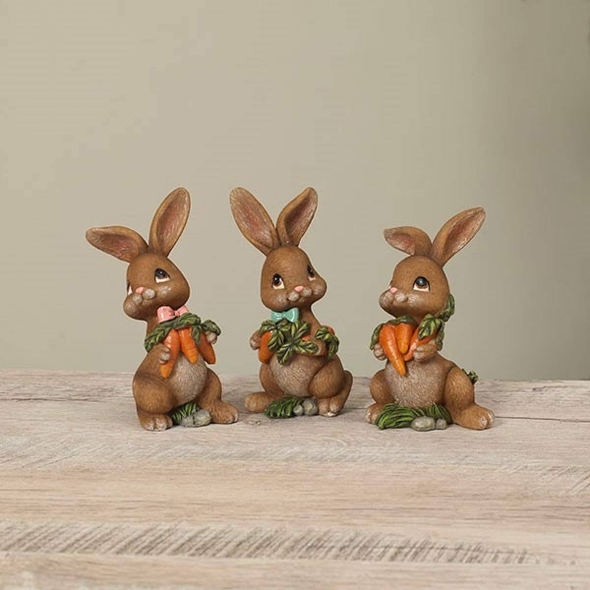 Easter Bunny Spring Figurine 3PC Set
