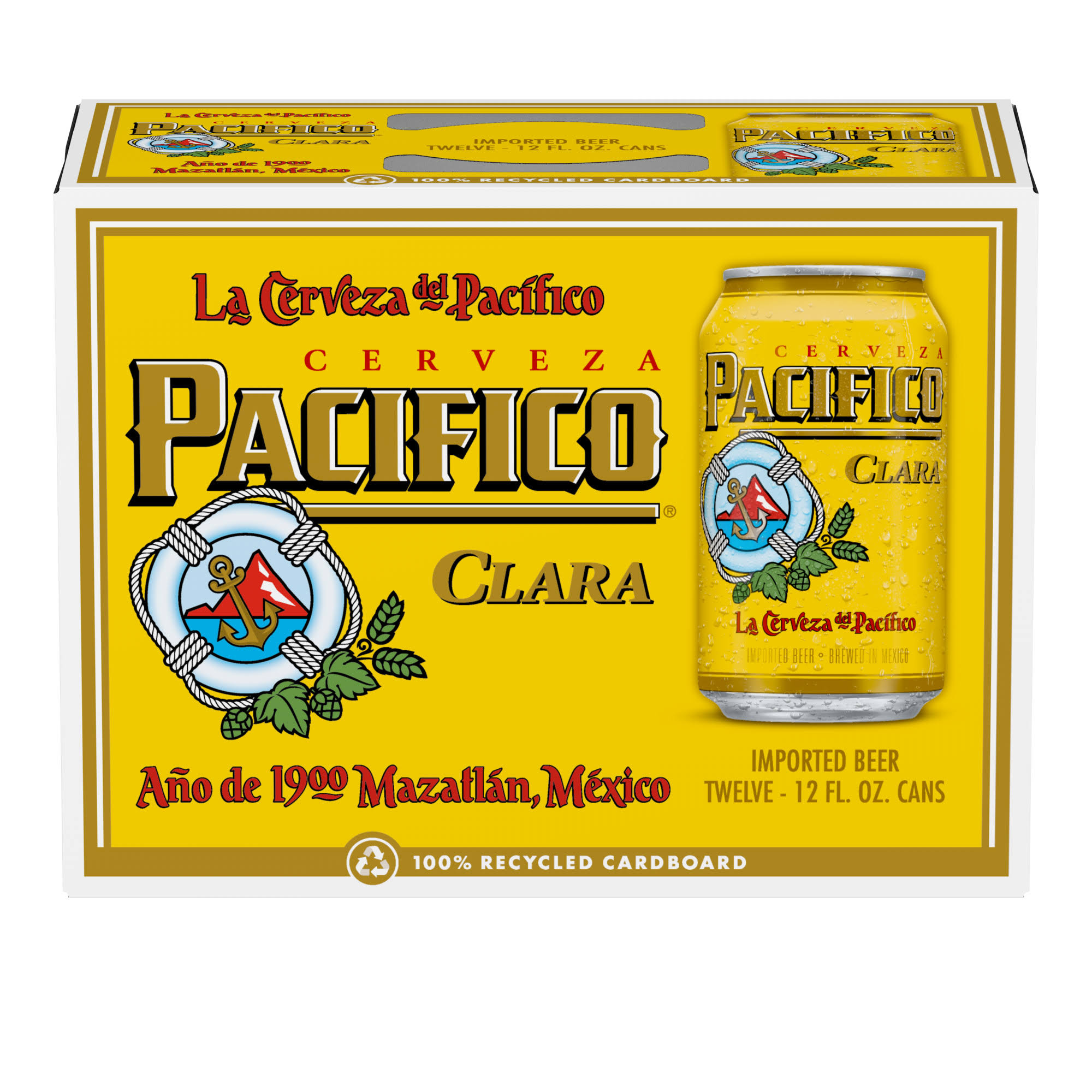Pacifico Beer, Clara - 12 pack, 12 fl oz cans