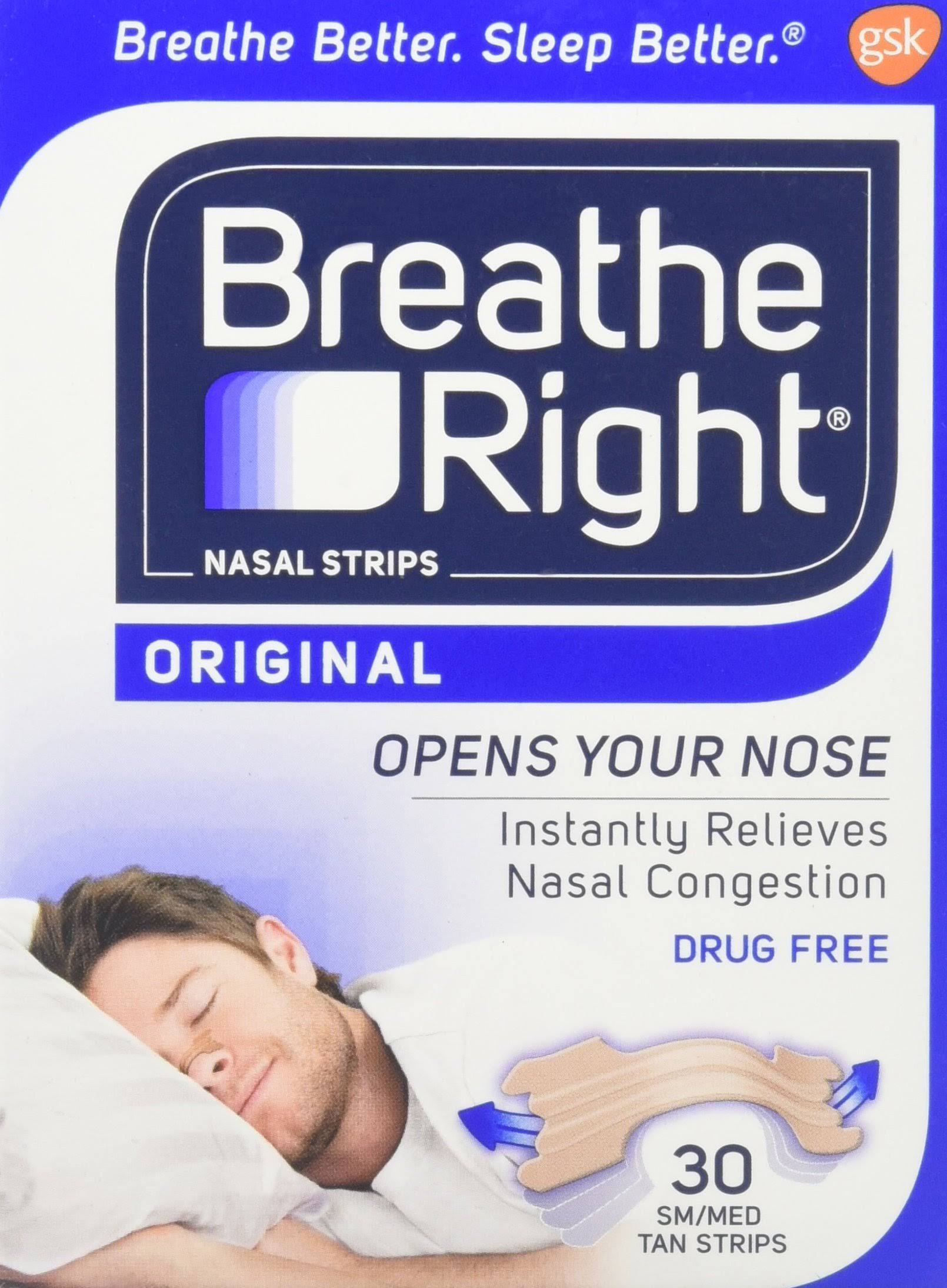 Breathe Right Nasal Strips - 30 Strips