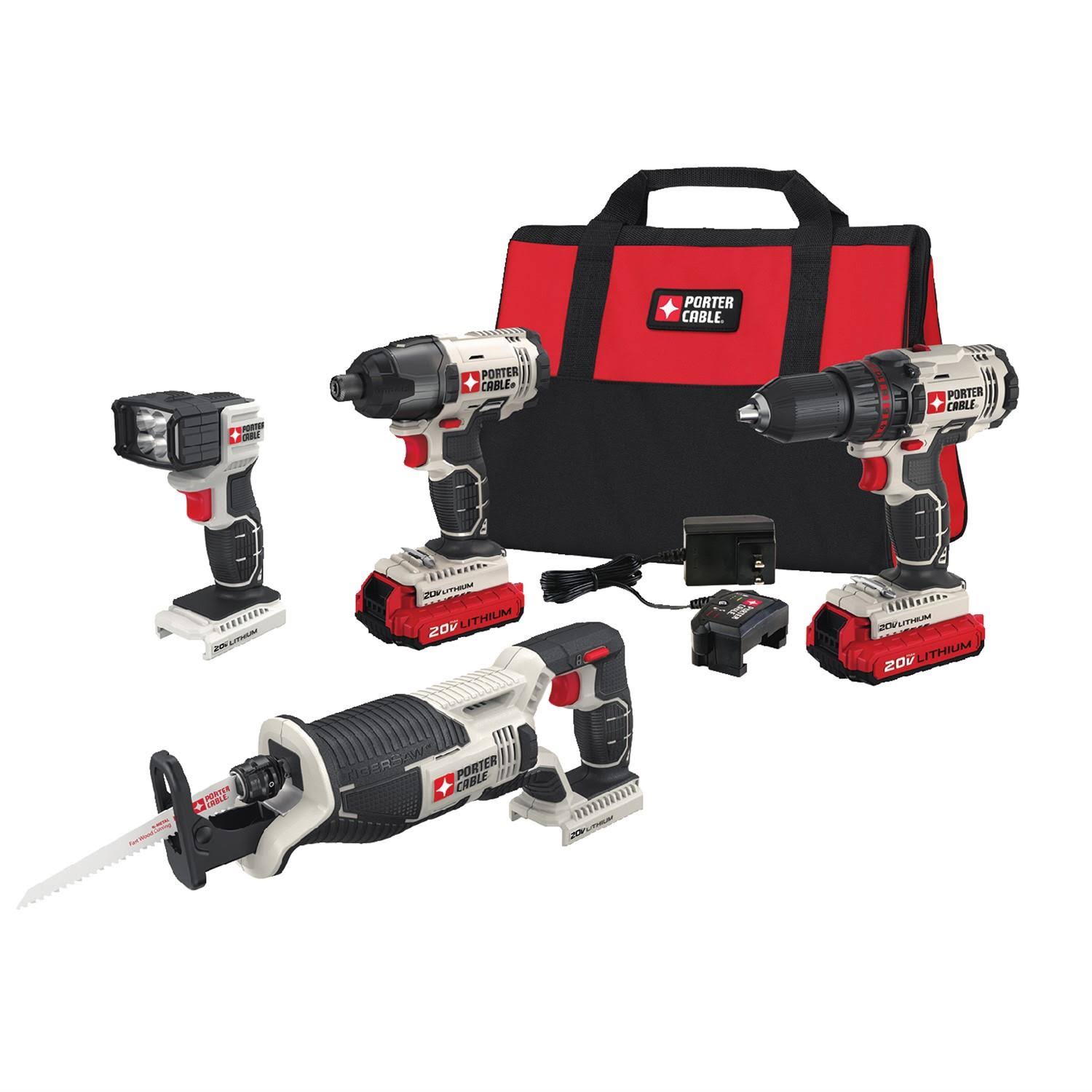 Porter Cable Max Lithium Ion Cordless Combo Kit - 4-tool, 20v
