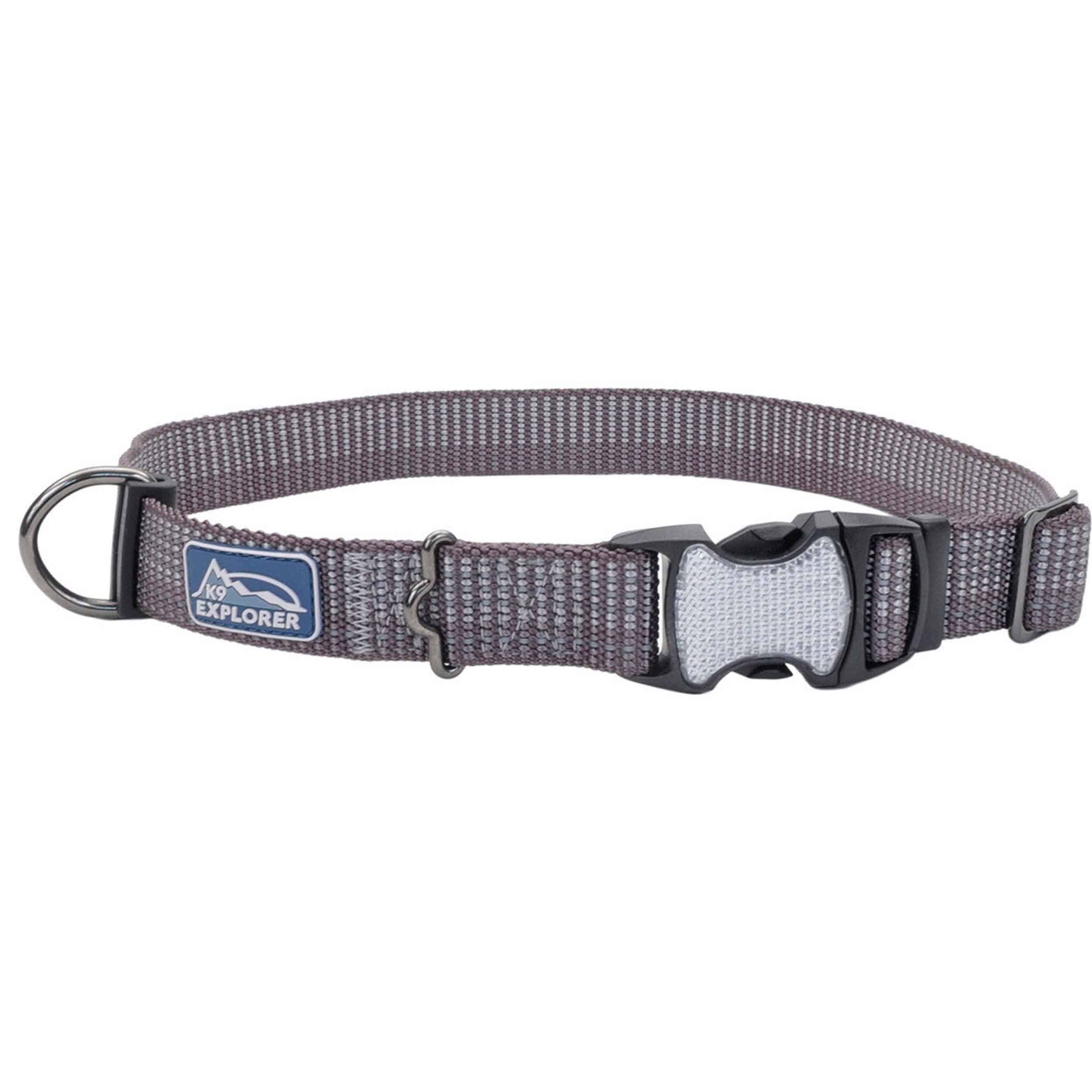 K9 Explorer Brights Reflective Adjustable Dog Collar, Mountain, 1-in x 12-18-in