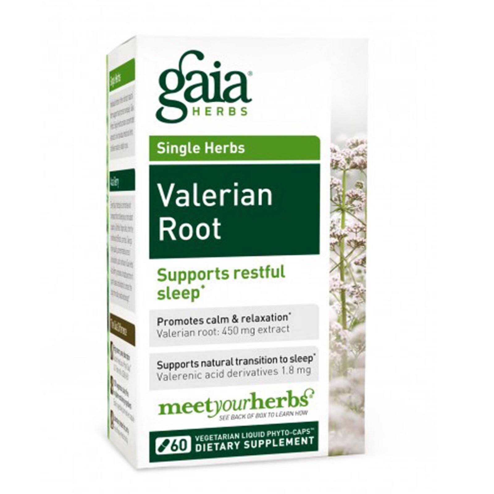 Gaia Herbs Valerian Root Supplement - 60 Liquid-Filled Capsules