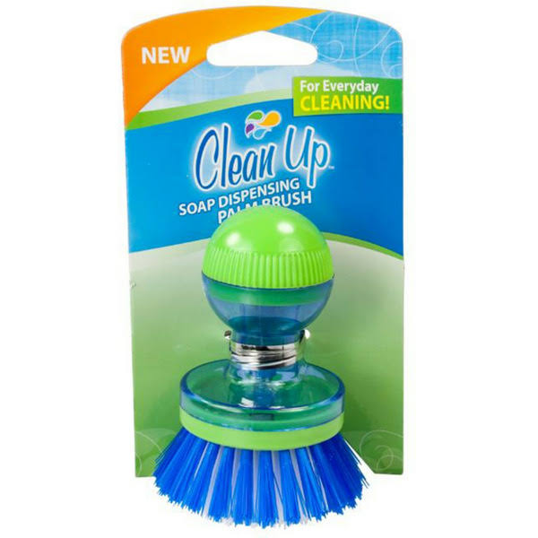 Cleantouch 8844 Soap Dispensing Cleaning Palm Brush - Yellow and Green