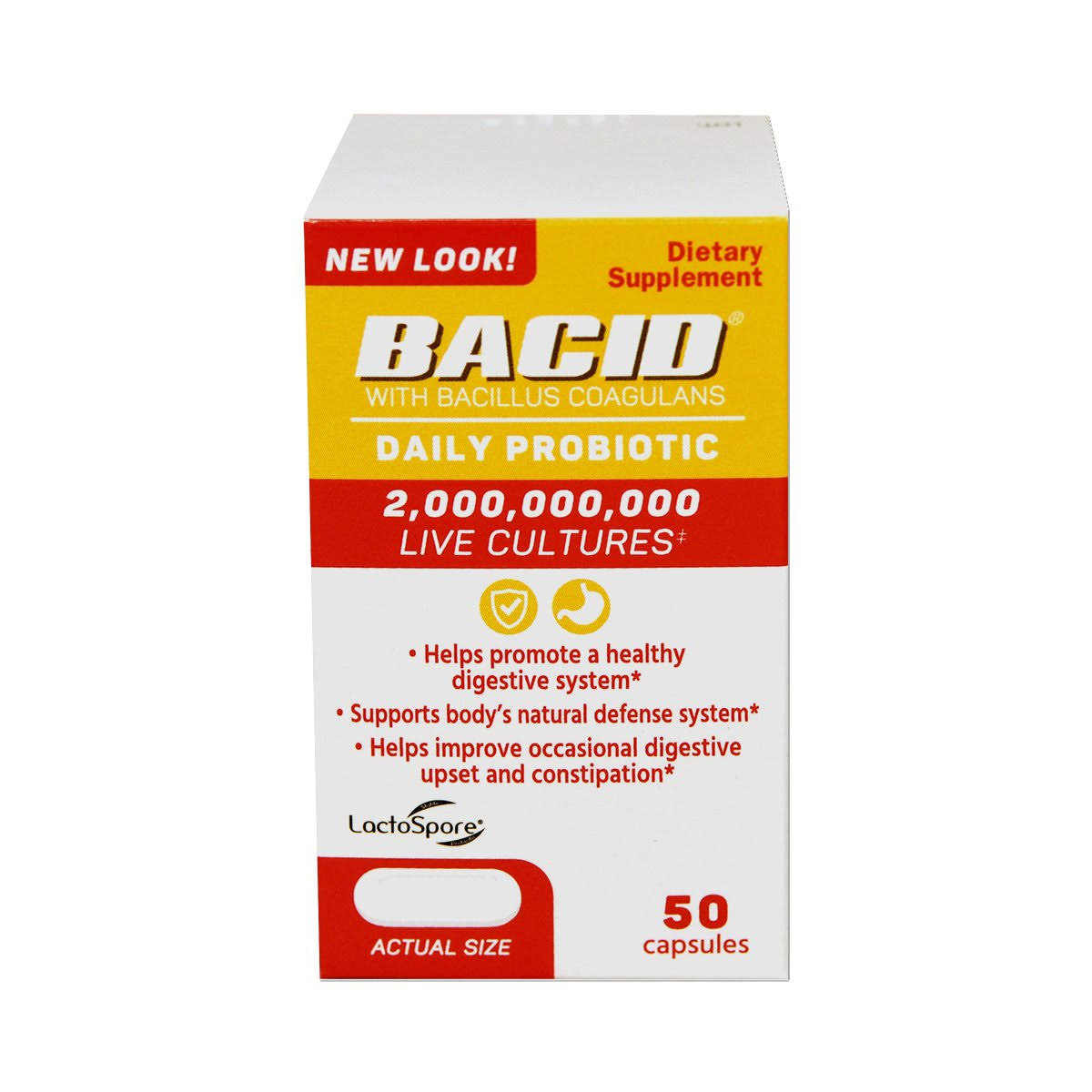 Bacid daily probiotic, capsules, 50 ea