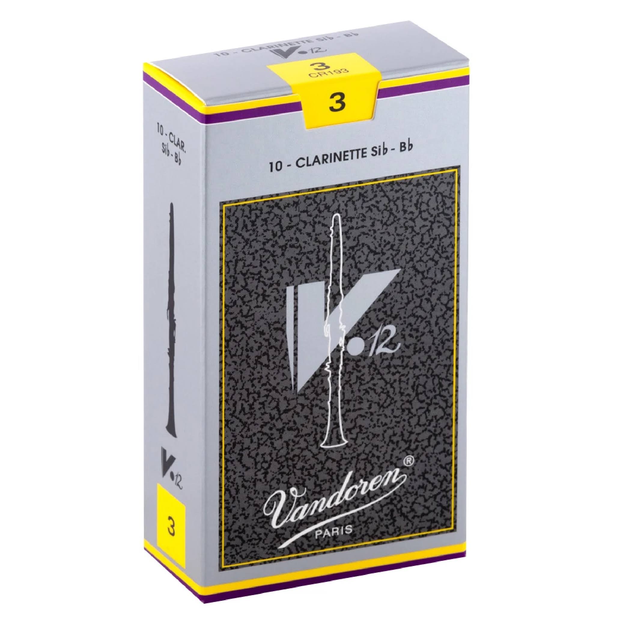 Vandoren CR193 Bb Clarinet V.12 Reeds - Strength 3, Box of 10