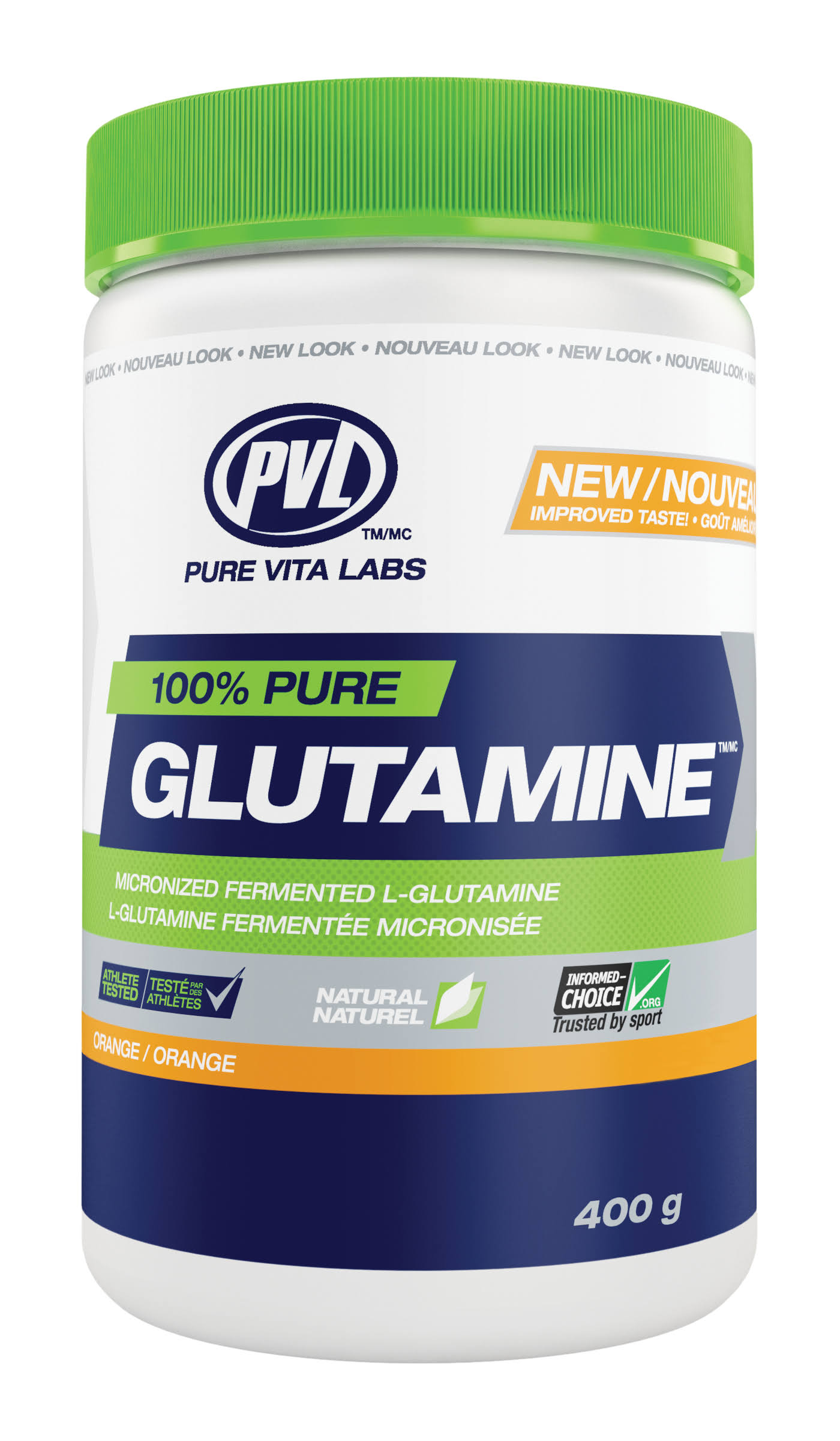 PVL Essentials 100% Pure Glutamine Orange, 400 G