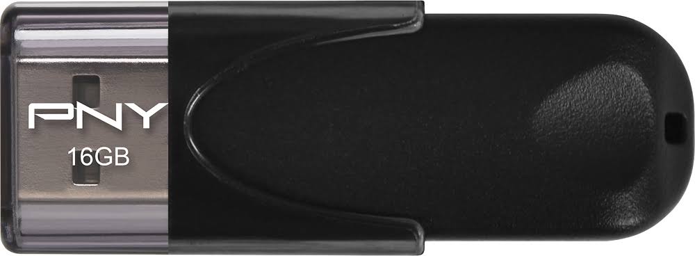 PNY USB 2.0 Flash Drive - Black, 16GB