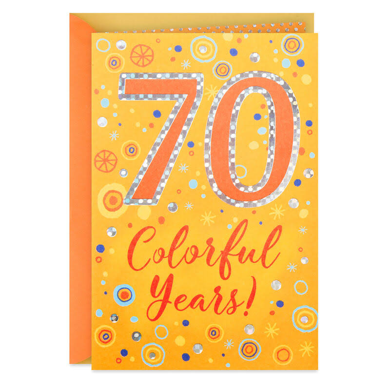 Hallmark Birthday Card, Colorful Years 70th Birthday Card
