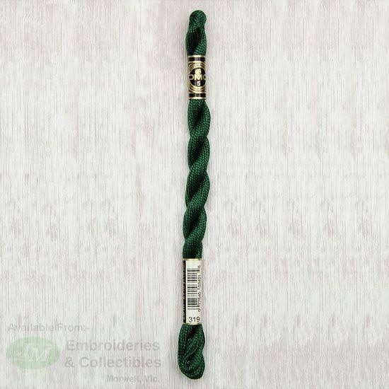DMC 115 5-319 Pearl Cotton Thread - Very Dark Pistachio Green, Size 5
