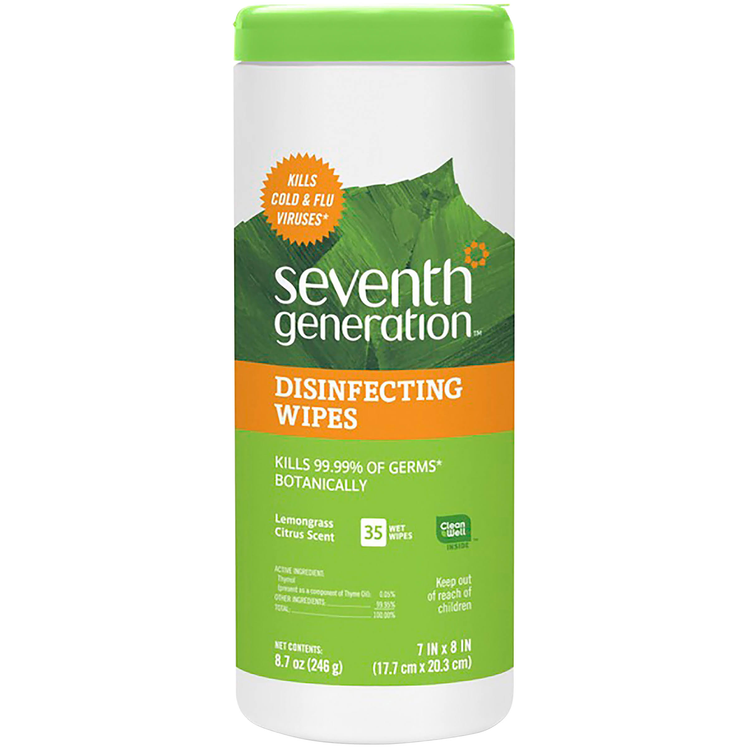 Seventh Generation Botanical Disinfecting Wipes - Lemongrass & Thyme, 35 Pack