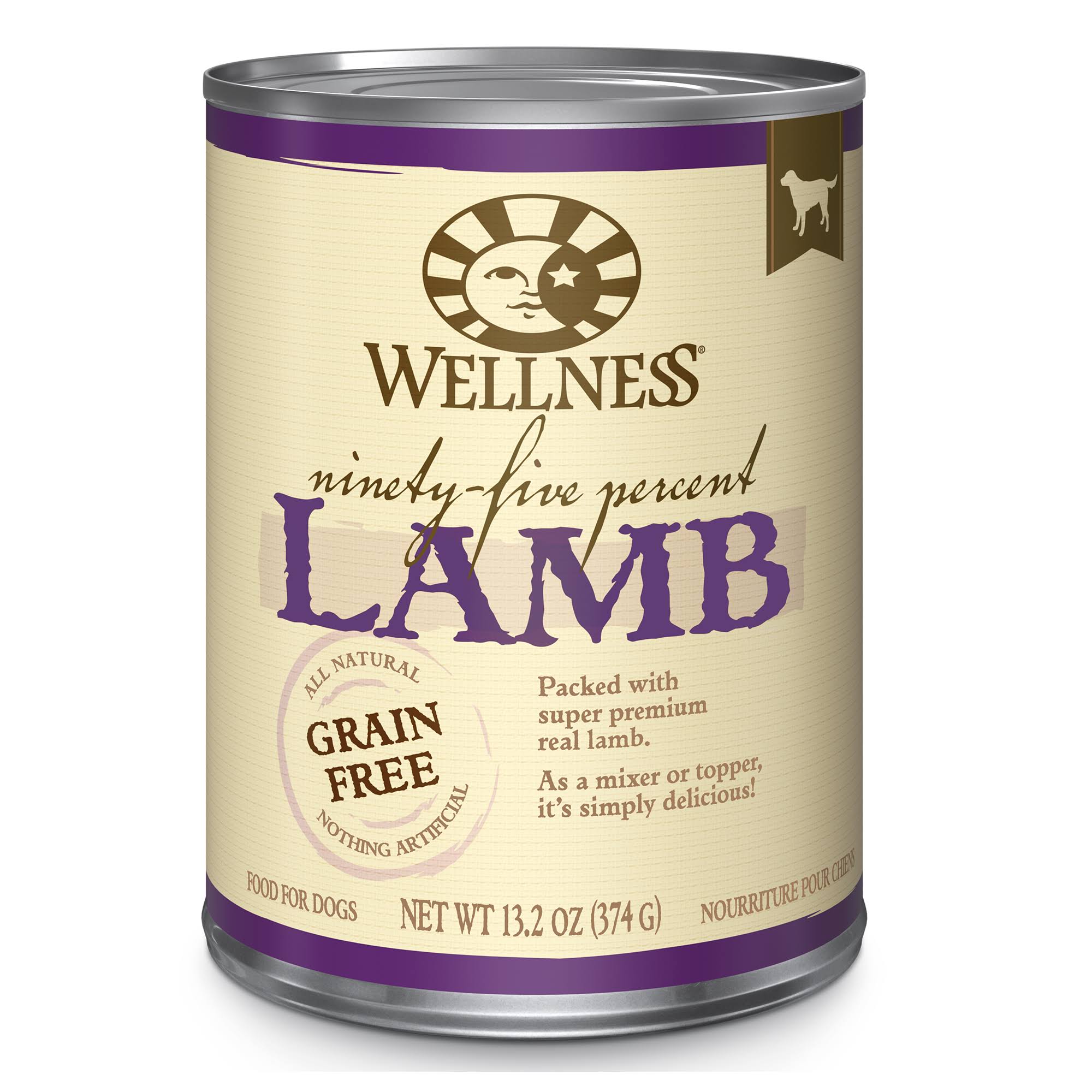 Wellness 95% Lamb Canned Dog Food - 374g