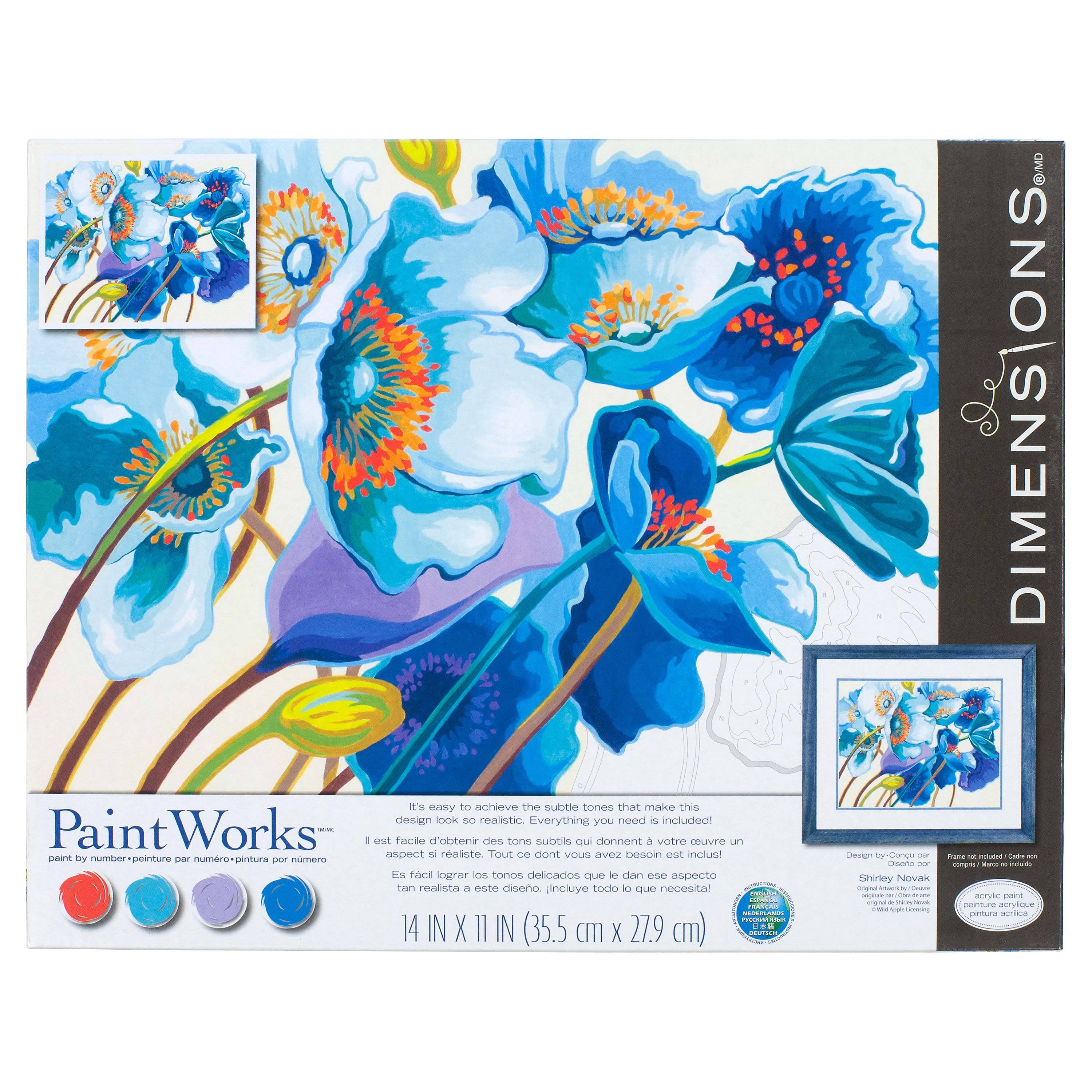 Paint Works Paint by Number Kit 14"x11" Blue Poppies