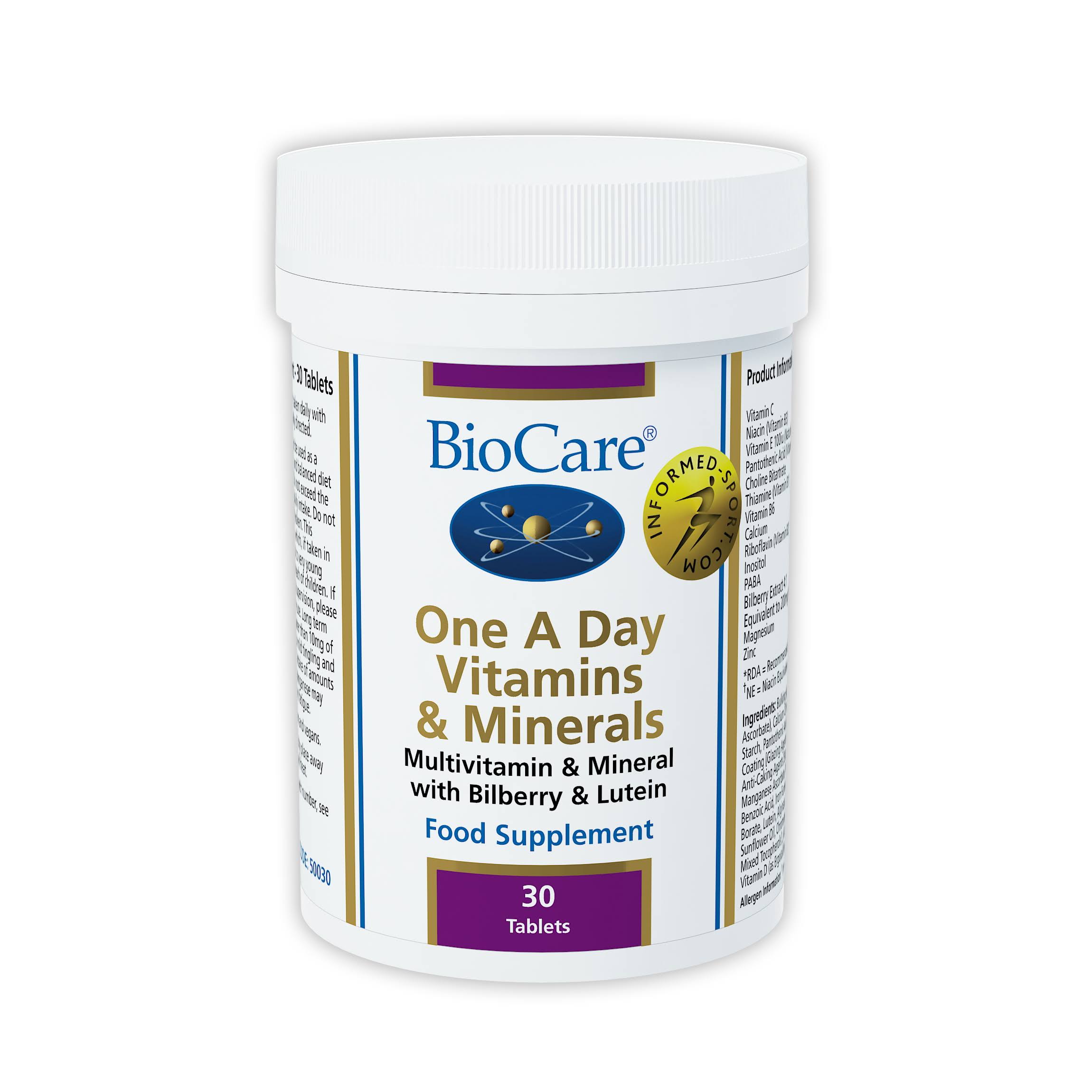BioCare One a Day Vitamins and Minerals - 30 Tablets