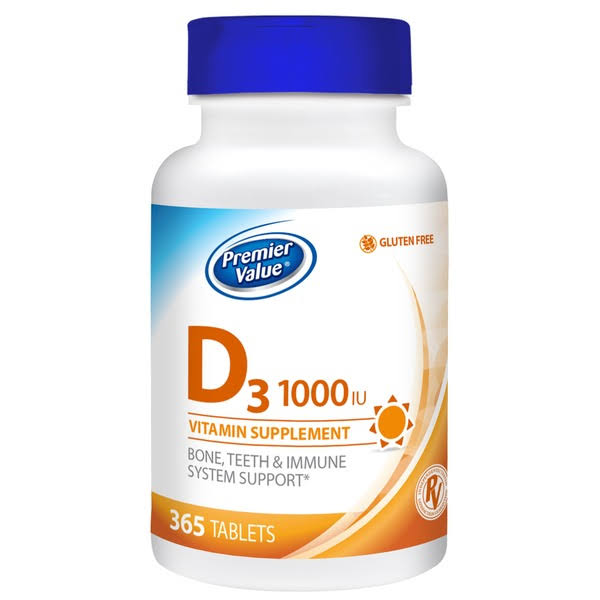 Premier Value Vitamin D 1,000 IU Tablets - 365 ct