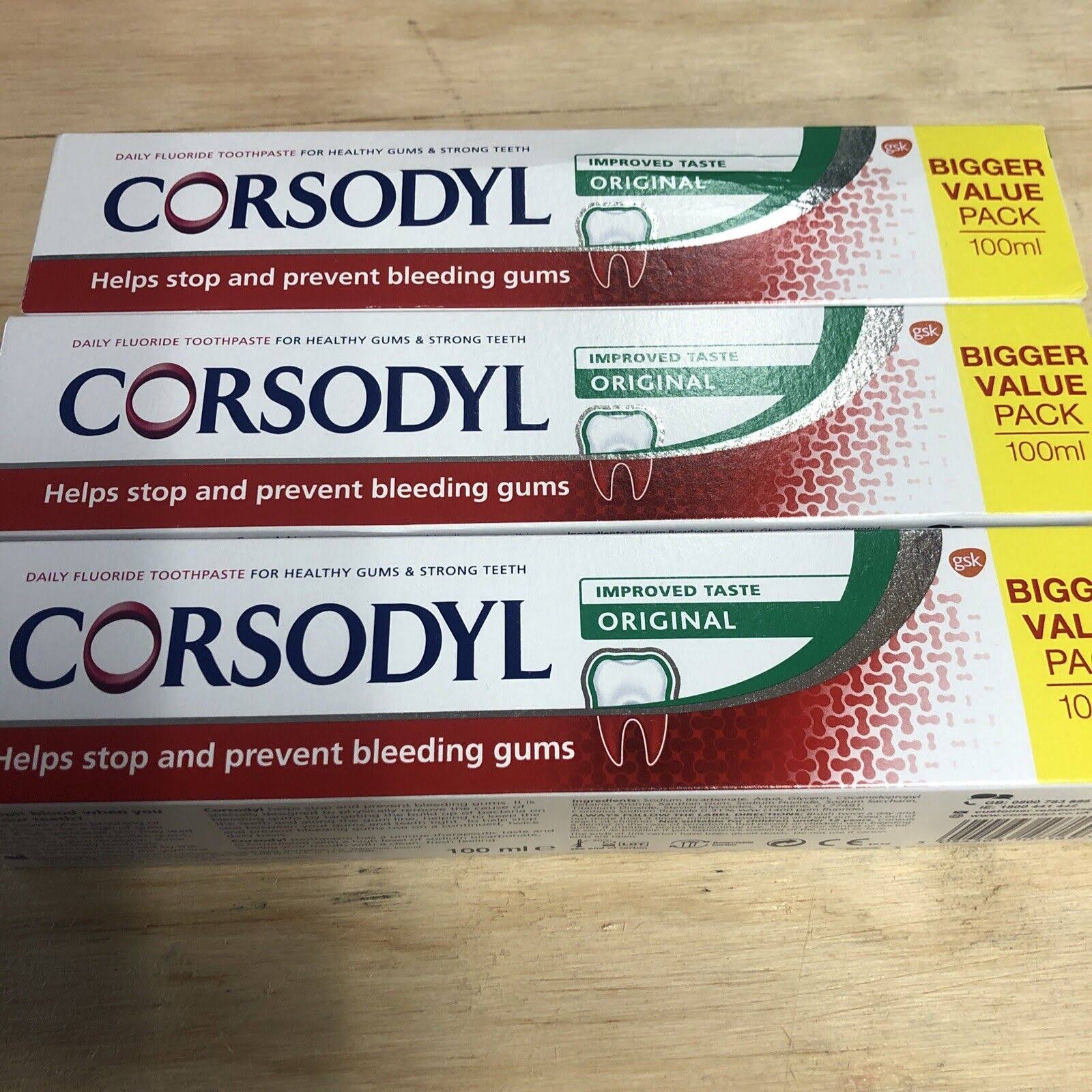Corsodyl Daily Original Toothpaste Bigger Value Pack 100ml X3