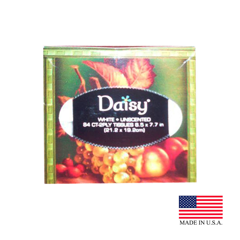 US Alliance Paper 10084 PEC 84 Sheet 2 Ply Daisy Cube White Facial Tissue - Case of 36-84 Per Pack