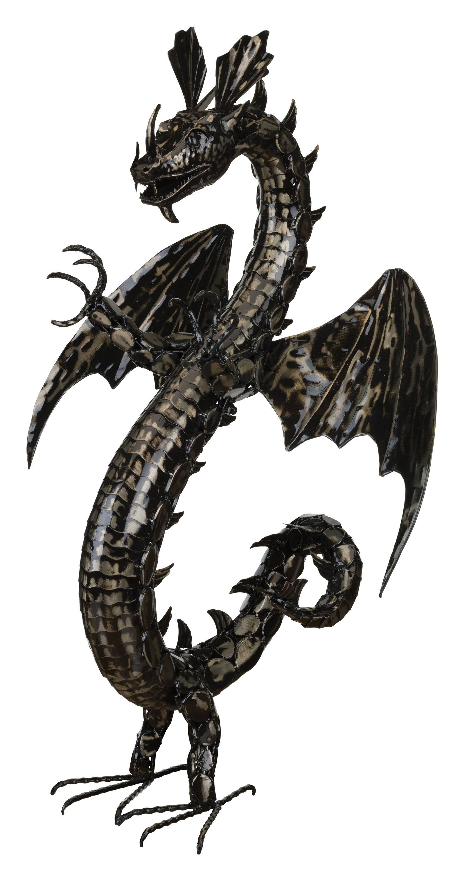 Serpent Dragon Decor 39" - Pewter - 24.25"x16.5"x39.25" - Multi - Metal