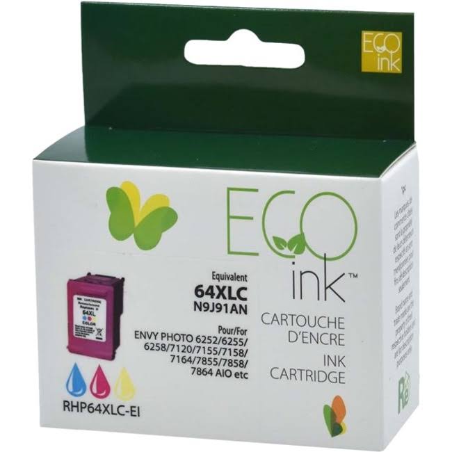 Eco Ink Ink Cartridge - Remanufactured for Hewlett Packard N9J92AN / 64XL - Color