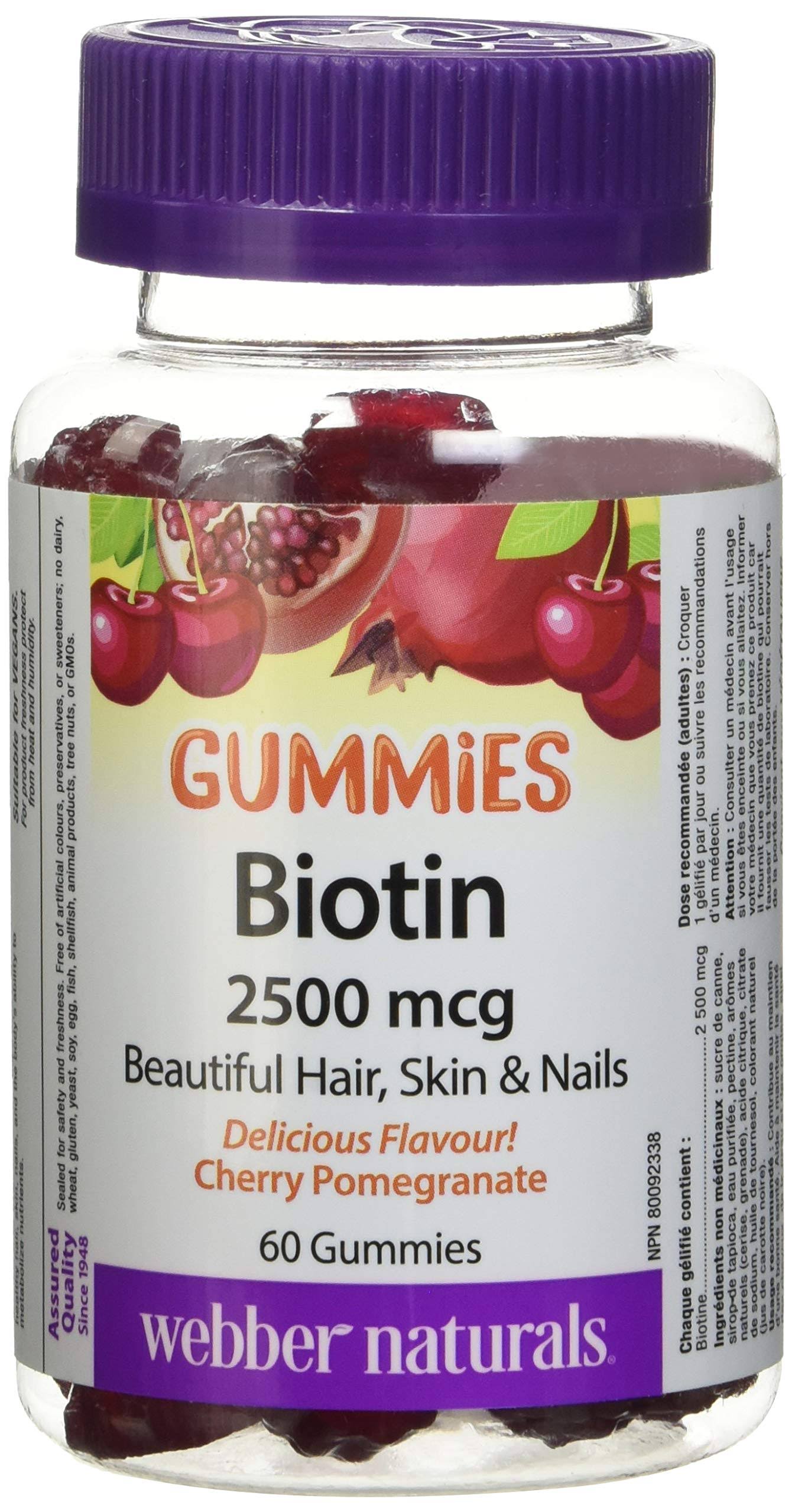 Webber Naturals Biotin Gummies - 2500mcg, 60ct