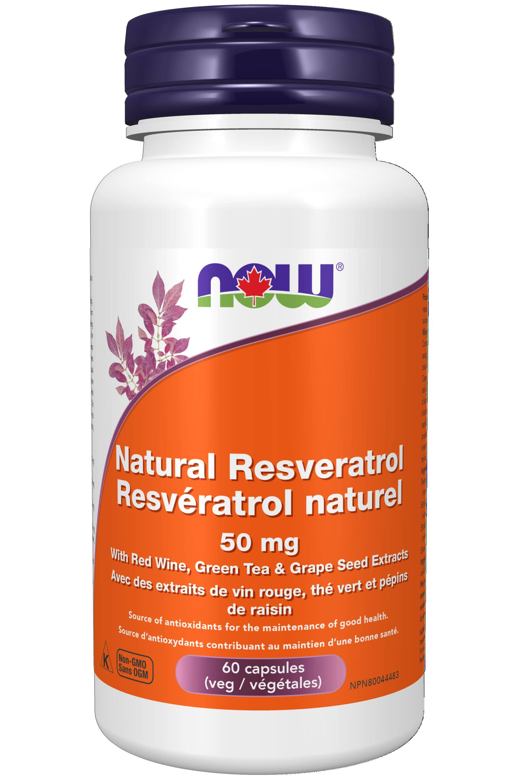 Now Resveratrol Natural Veggie Capsules - 50mg, 60ct