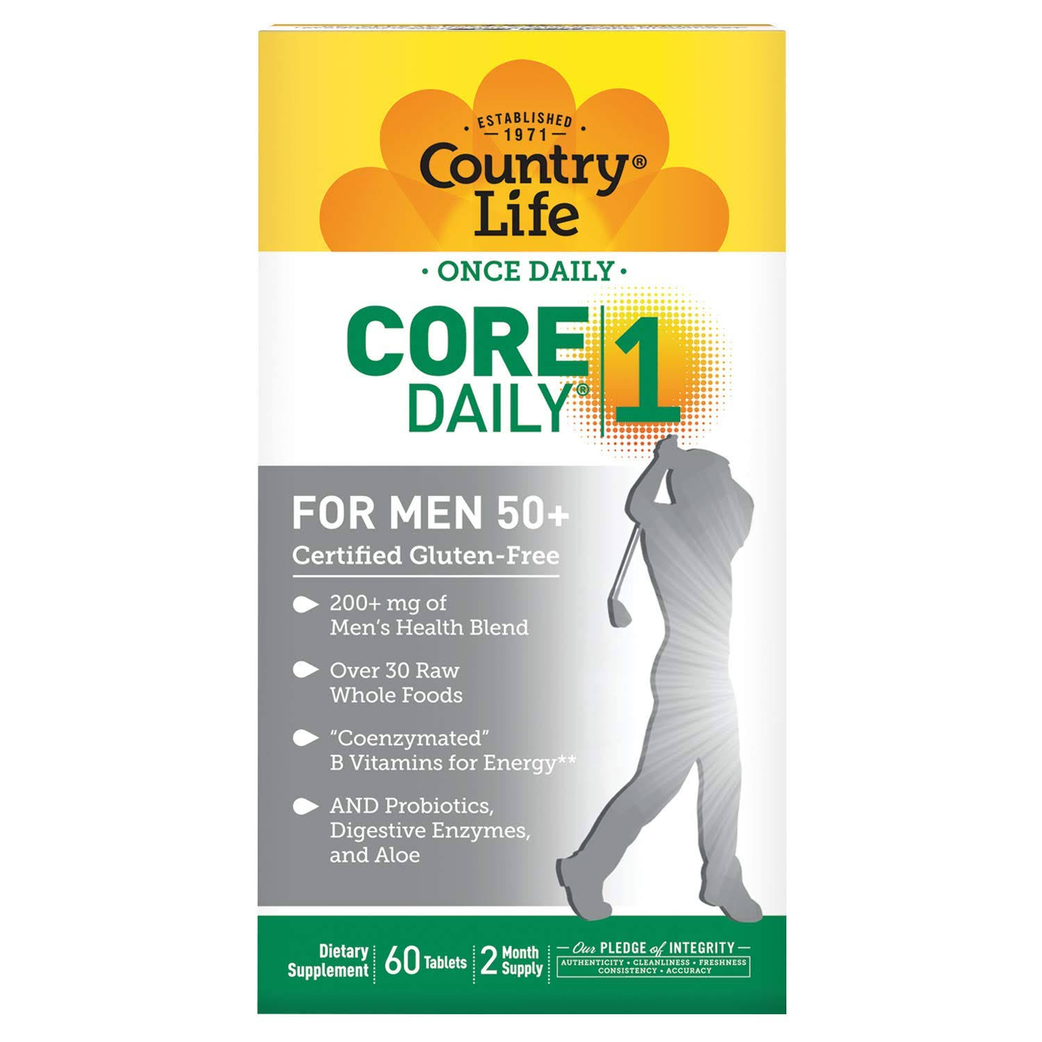 Country Life Core Daily 1 for Men 50 Plus Dietary Supplement - 60 Count
