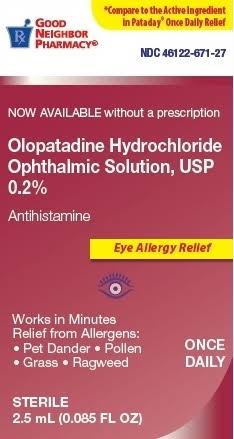 GNP Olopatadine Hydrochloride Opthalmic Solution, USP 0.2%, 2.5ml (1-3 bottle)