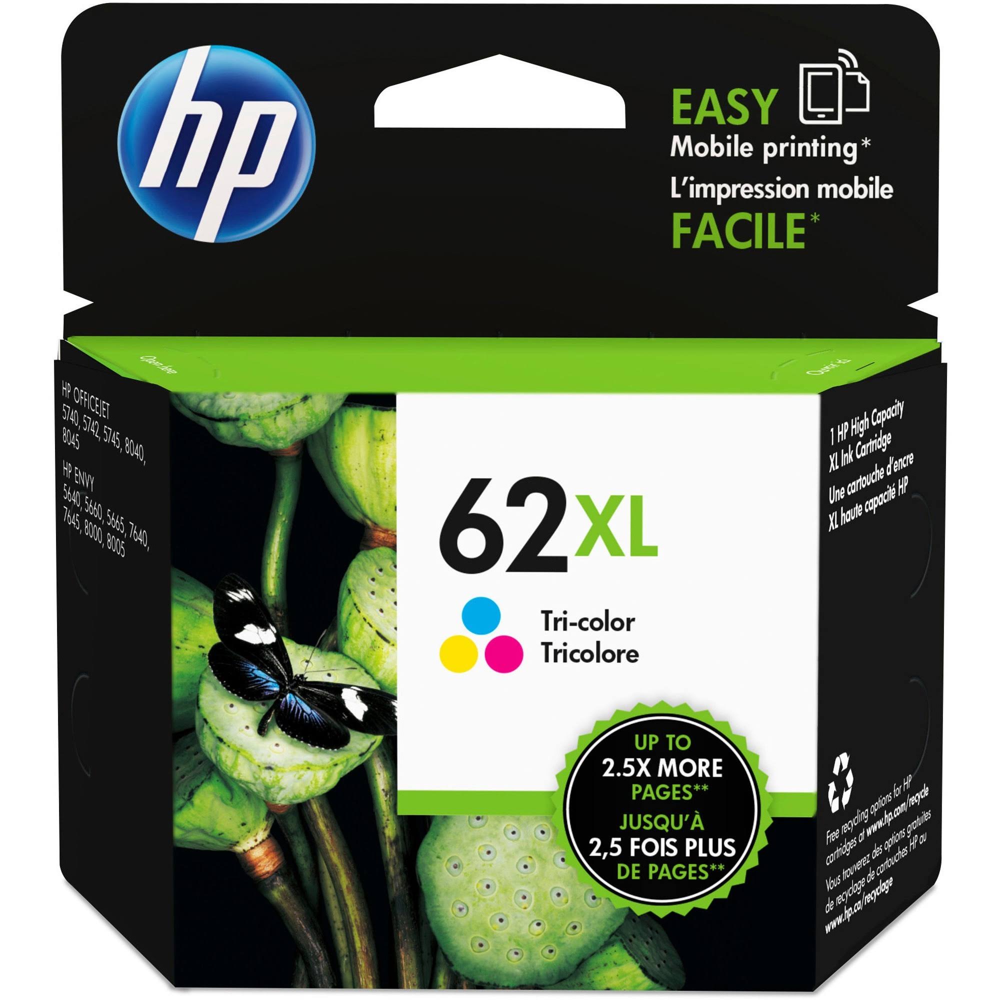 Hp 62xl Ink Cartridge - High-Yield, Tri-Color