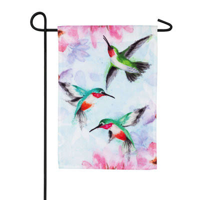 Evergreen Enterprises, Inc. Hummingbirds 2-Sided Linen 18 x 13 in. Garden Flag