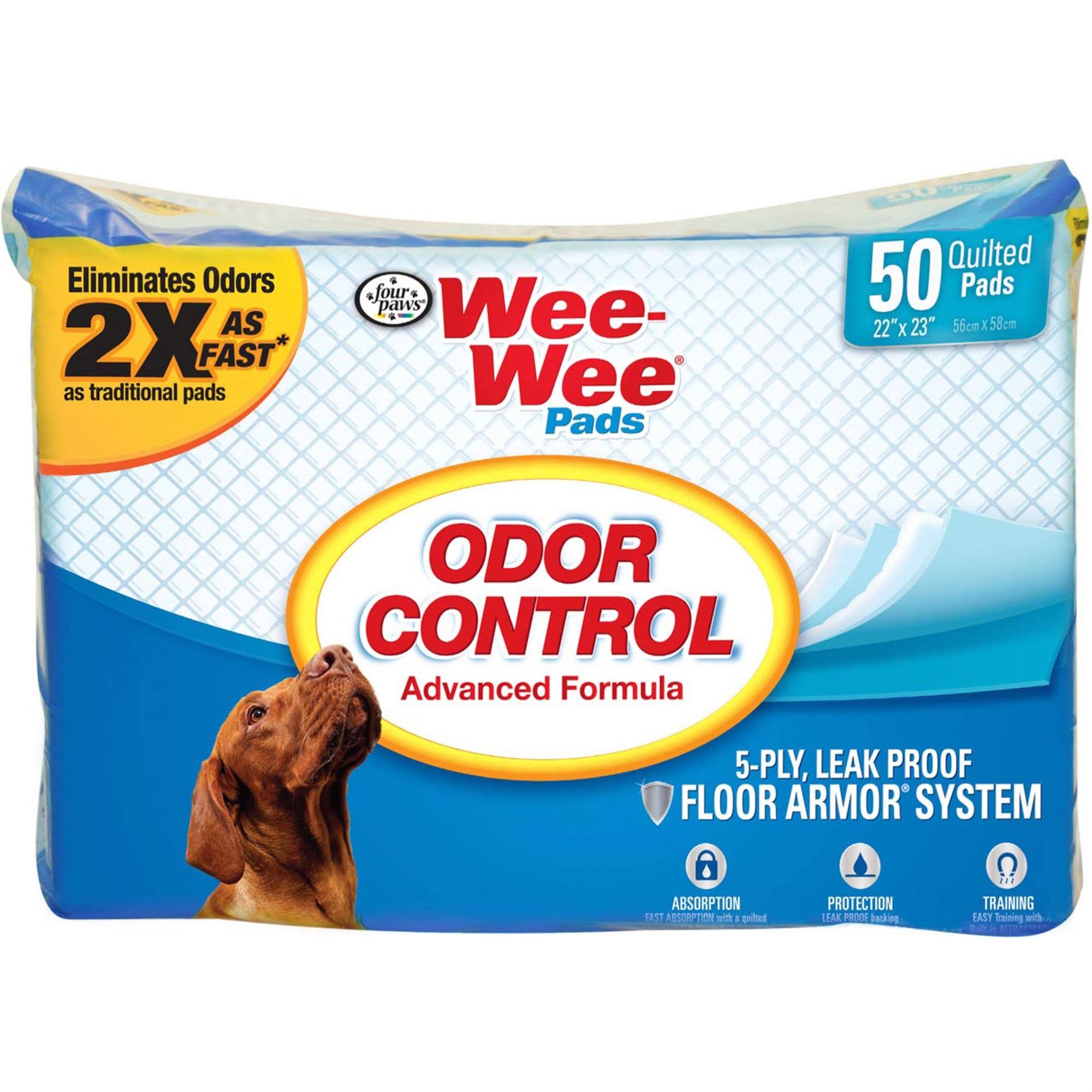 Four Paws Wee-Wee Odor Control Puppy Pads - 50 Pack