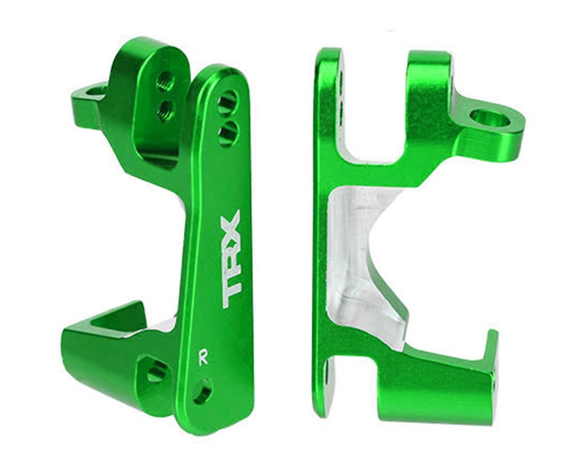 Traxxas 6832G Caster Blocks C-Hubs 6061-T6 Aluminum Green Anodized Left and Right