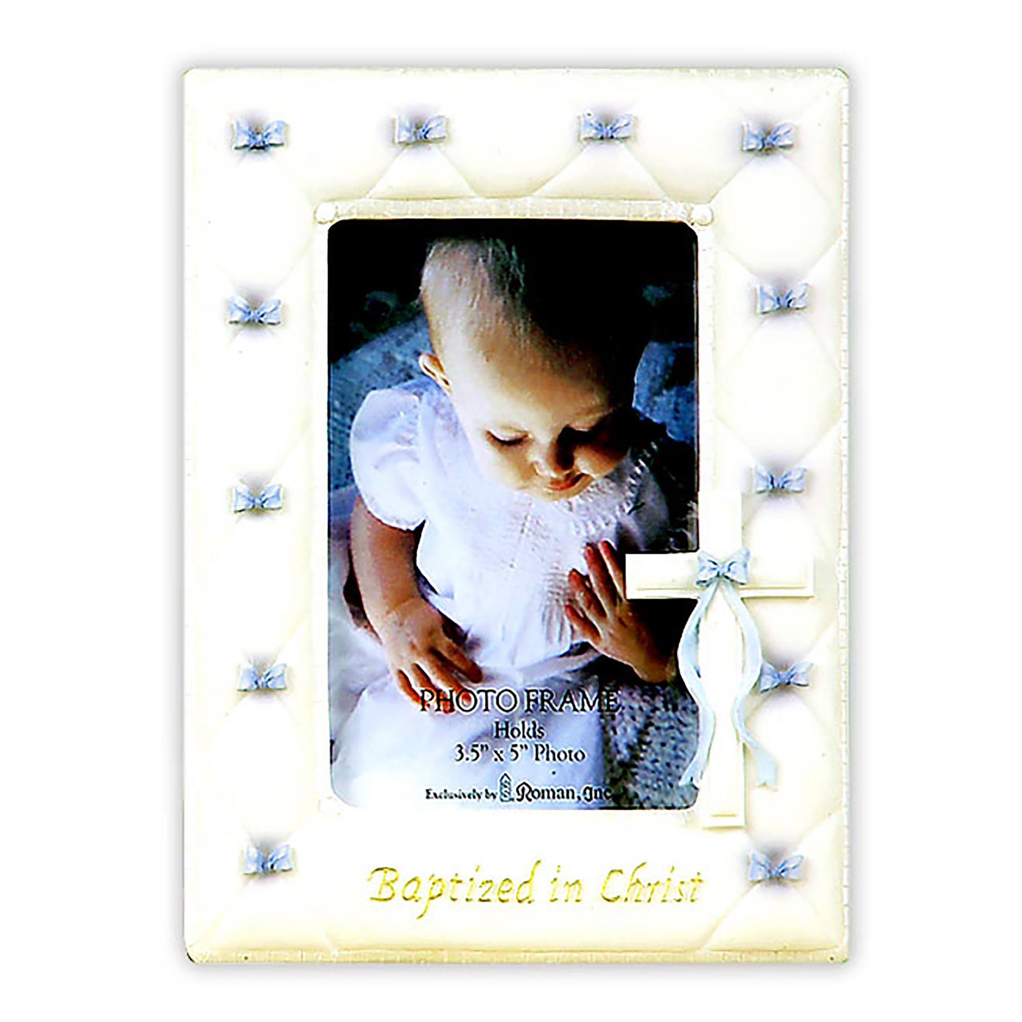 Roman Inc Baptism Photo Frame - Boy Blue, 7"