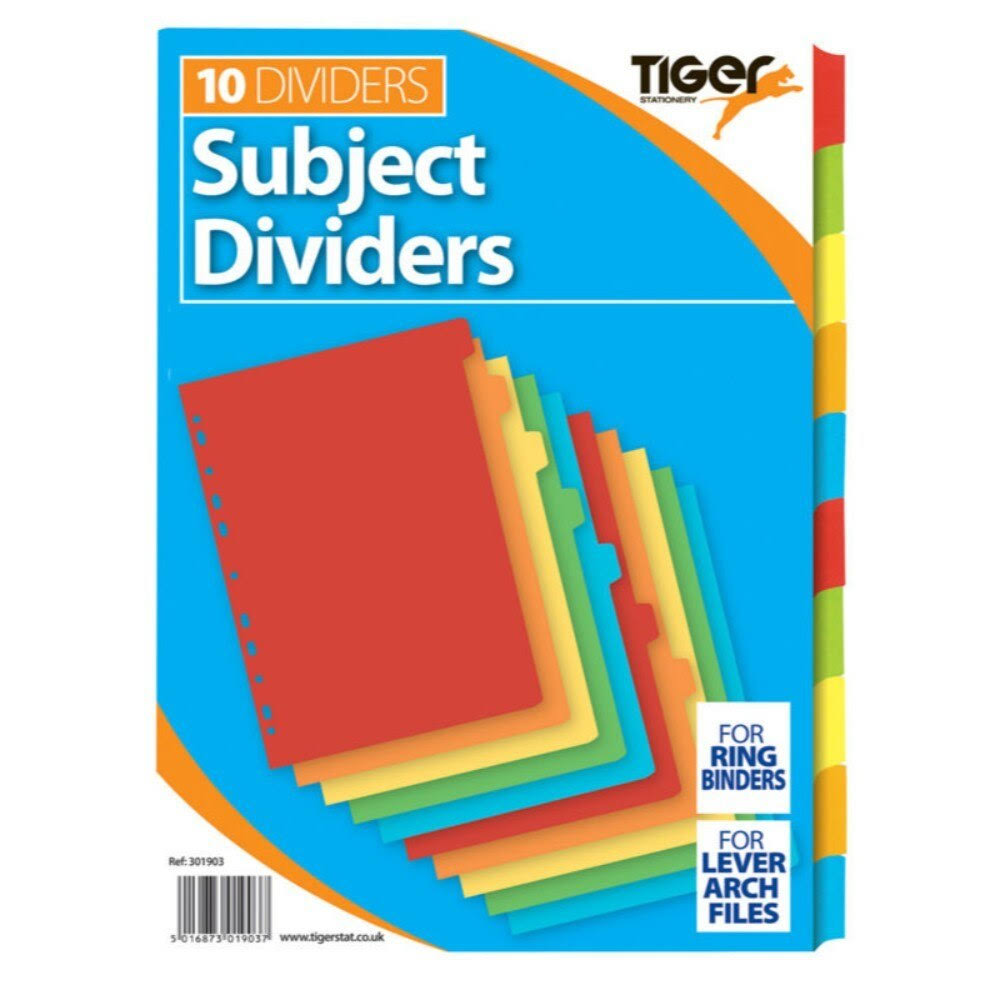 Tiger A4 10 Part Subject Dividers