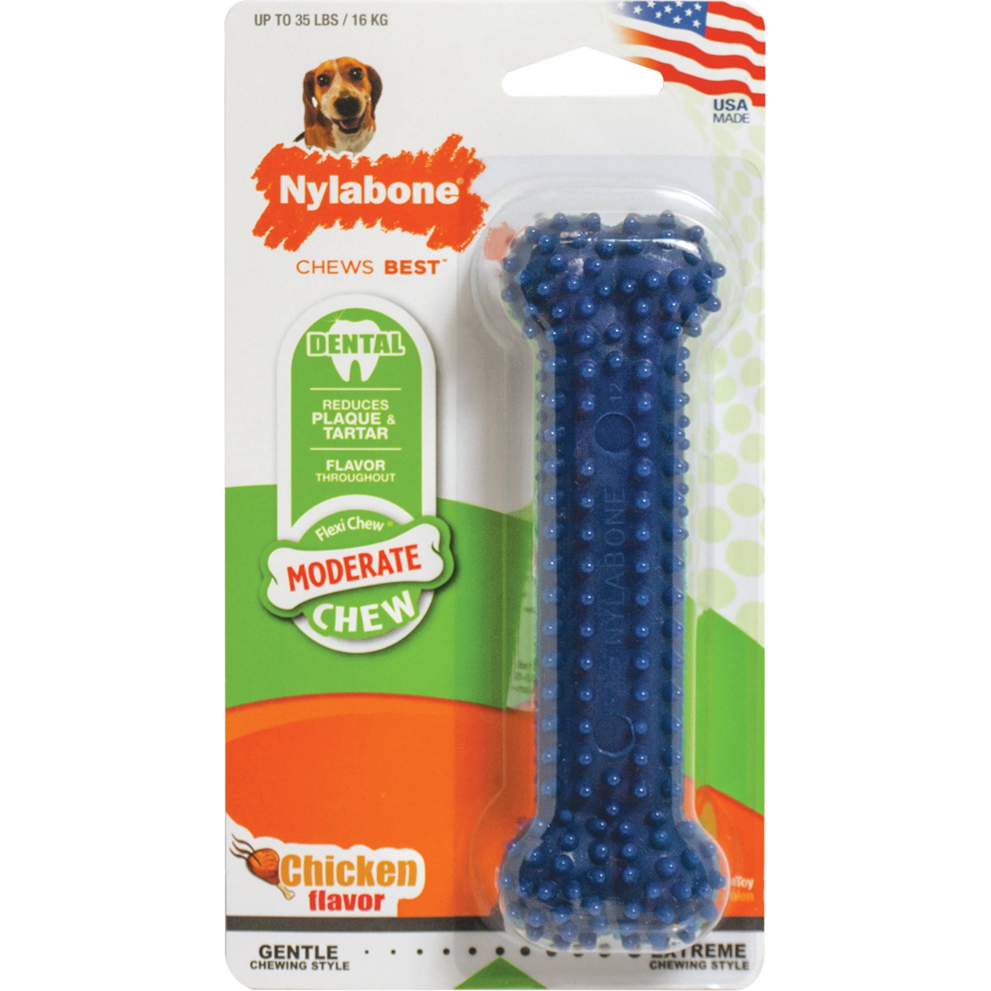 Nylabone Dental Chew Dog Toy - Blue