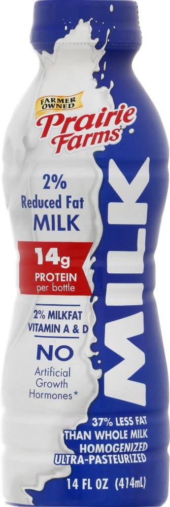 Prairie Farms Milk, 2% Reduced Fat - 14 fl oz