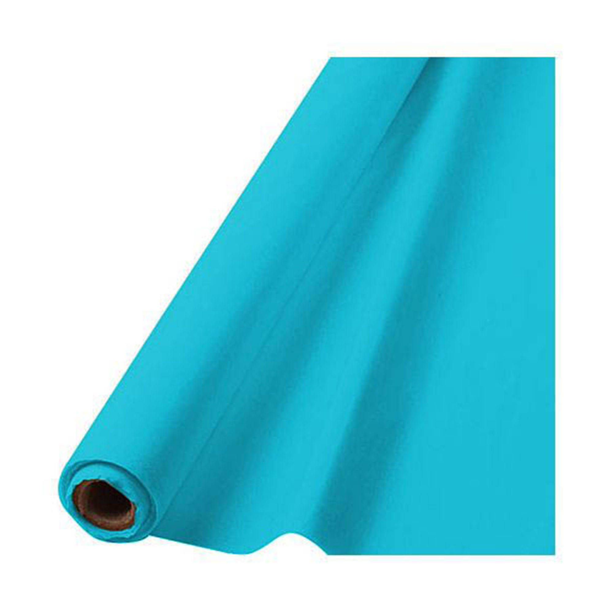 Caribbean Blue Plastic Table Cover Roll