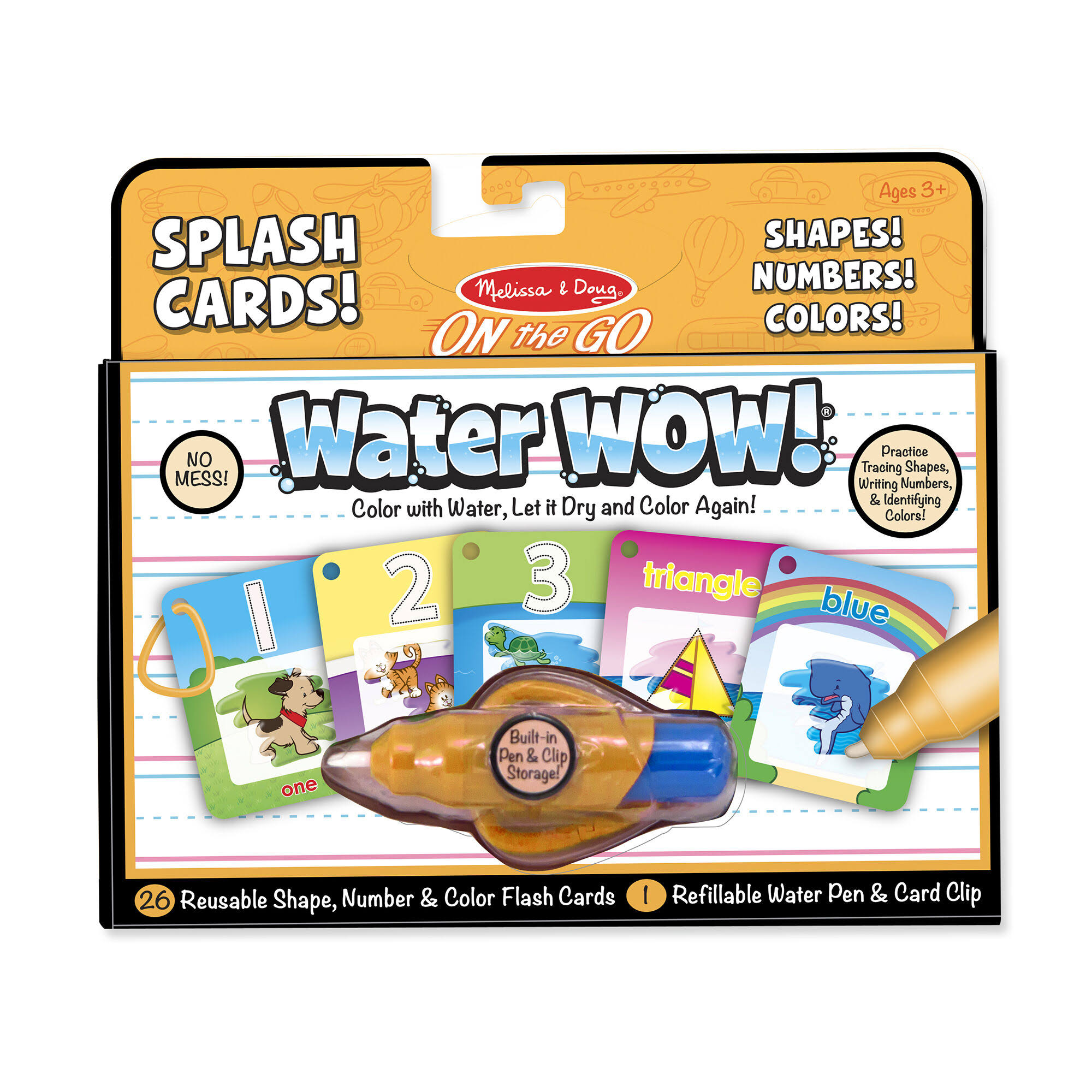 Melissa & Doug Water Wow Splash Cards Shapes - 6 Cards Set