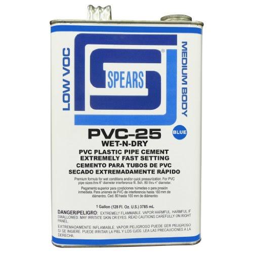 Spears Low VOC Wet N Dry Medium Body PVC Cement - Aqua Blue, 1gal