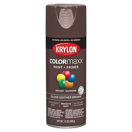 Krylon COLORmaxx K05527007 Spray Paint, Gloss, Brown, 12 oz Aerosol Can