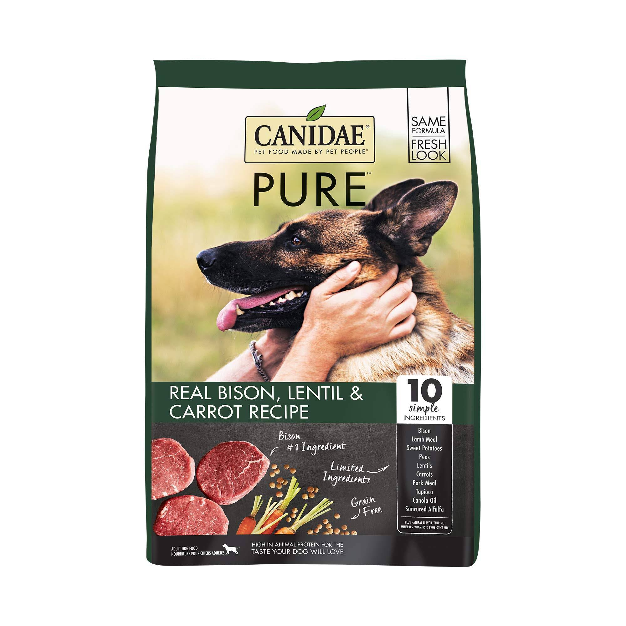 Canidae Grain Free Pure Bison Lentil Carrot Dry Dog Food, 4 lb