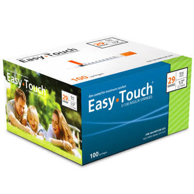 Easy Touch Insulin Syringe - 29 Gauge, 1mlcc, 1/2", 100ct