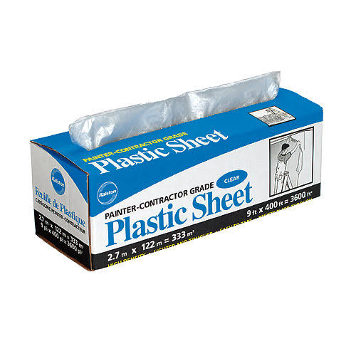 Ralston 305-00 Plastic Drop Sheet - 9' W x 400' L, Clear, Polyethylene