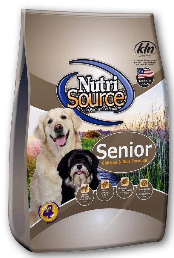 NutriSource Senior Chicken & Rice Dry Dog Food, 15 lbs