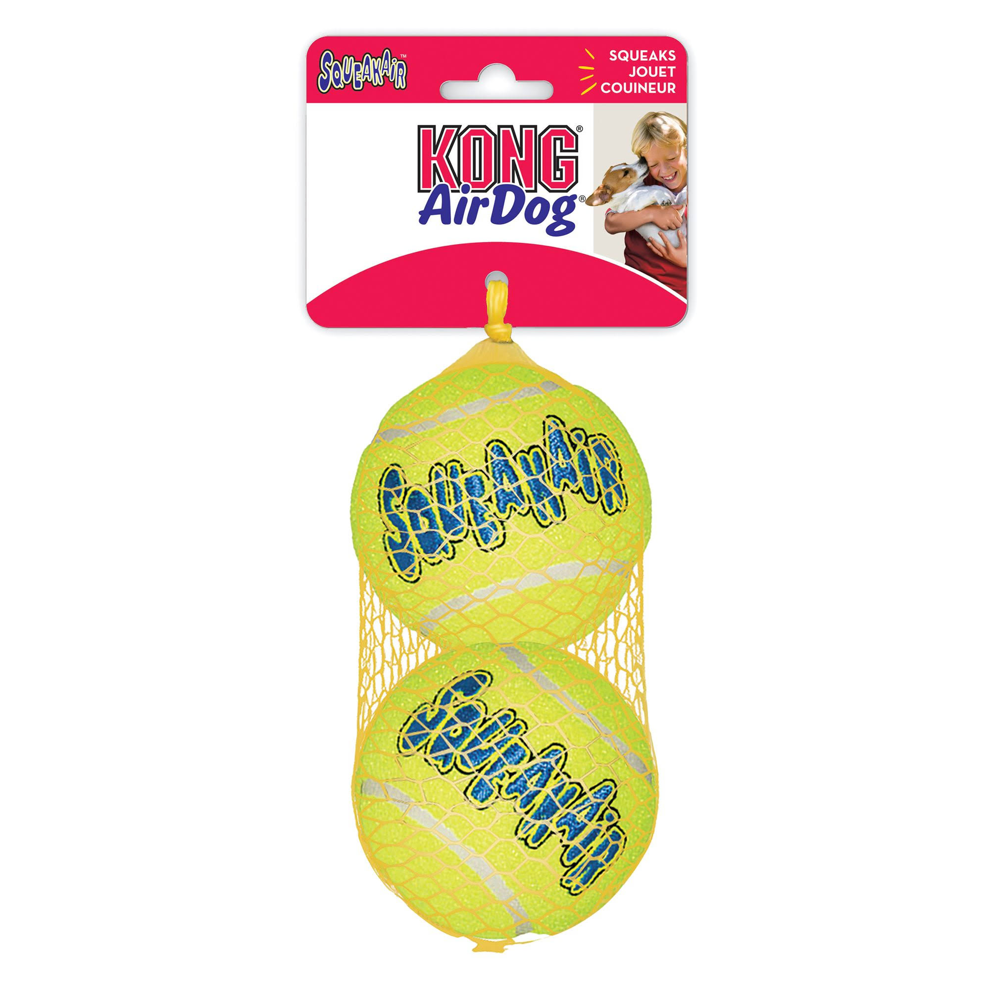 Kong Air Dog Squeaker Tennis Balls - x2